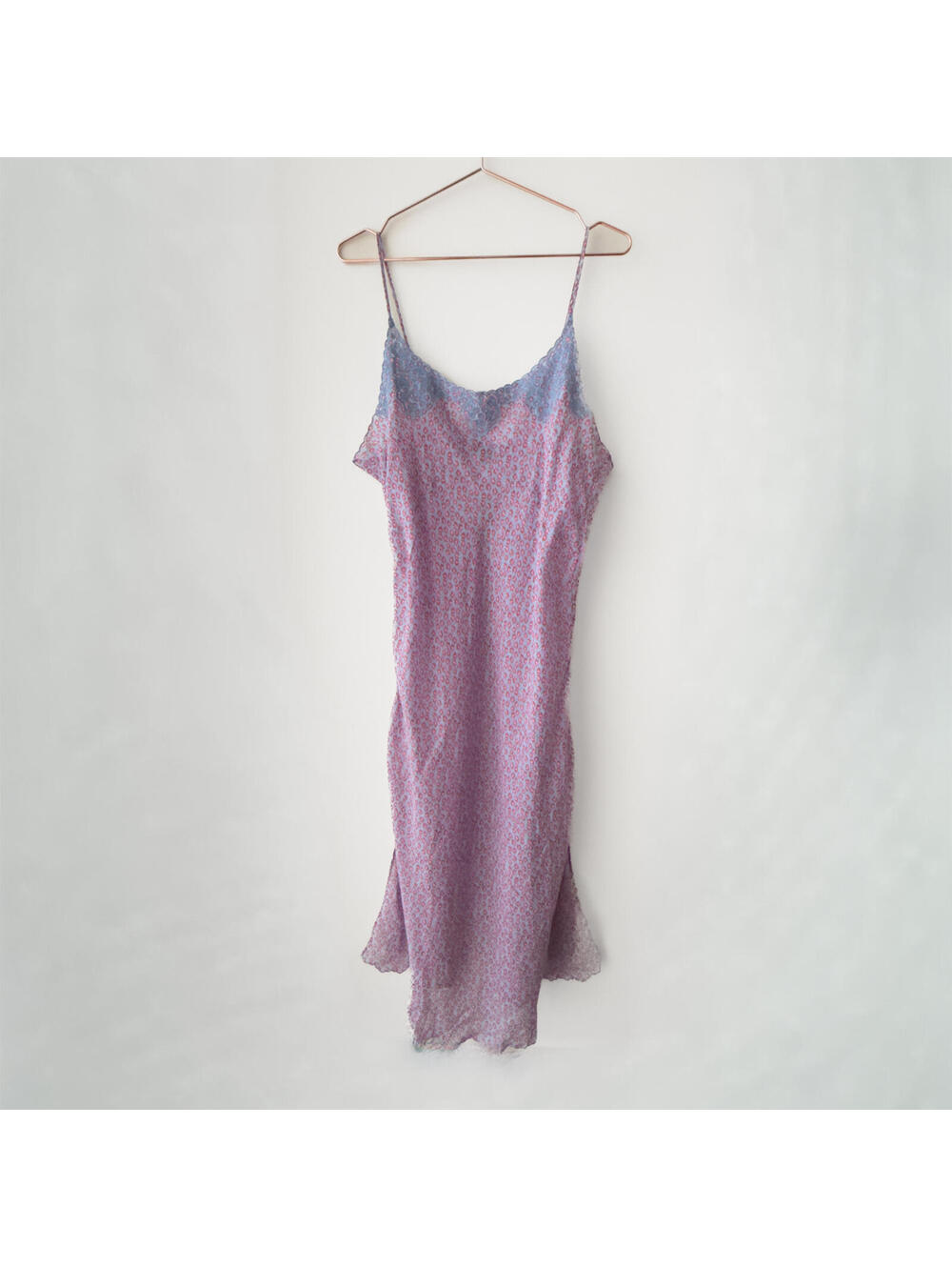 NWT J. Crew Purple Lavender Ditsy Floral Midi Lace Trim Slip Dress Size XL